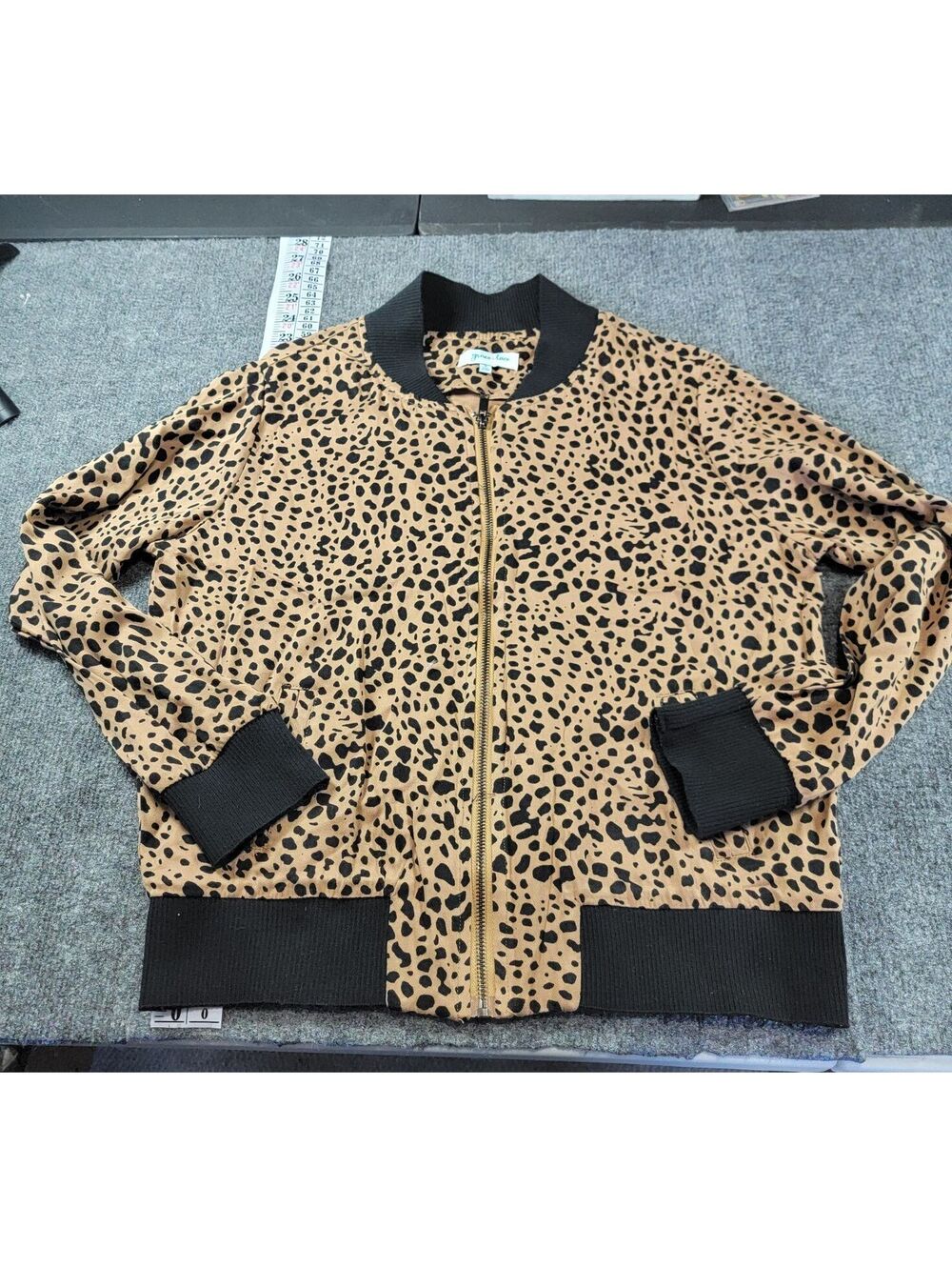 Grace & Lace Leopard Print Lightweight Bomber Jacket - Small